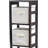 Winsome Wood 4-Section Storage Shelf With Foldable Fabric Baskets, Open Airy Design, Solid And Composite Wood Construction
