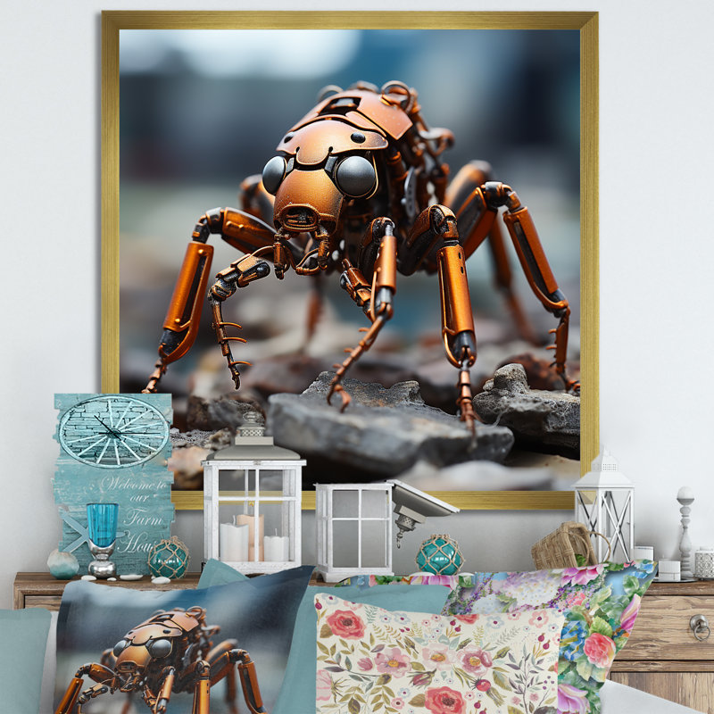 Industrial Ant Ant I sur toile, Cadre doré simple, H 24 po x l 24 po x P 1 po