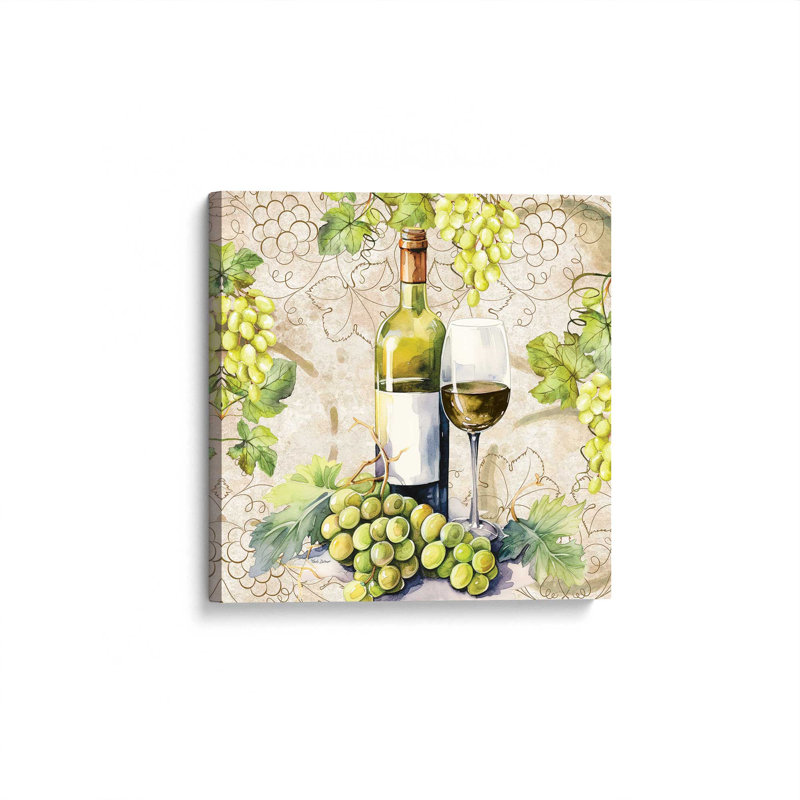 «White Wine Still Life» par Nicole DeCamp, reproduction d'art, Toile non encadrée, Ne s’applique pas, L 12 po x H 12 po