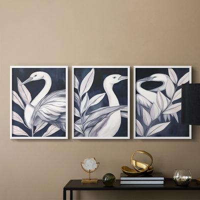 Aviary Study  Series  II  -Set Of 3 Framed Giclee Prints -Ready to Hang