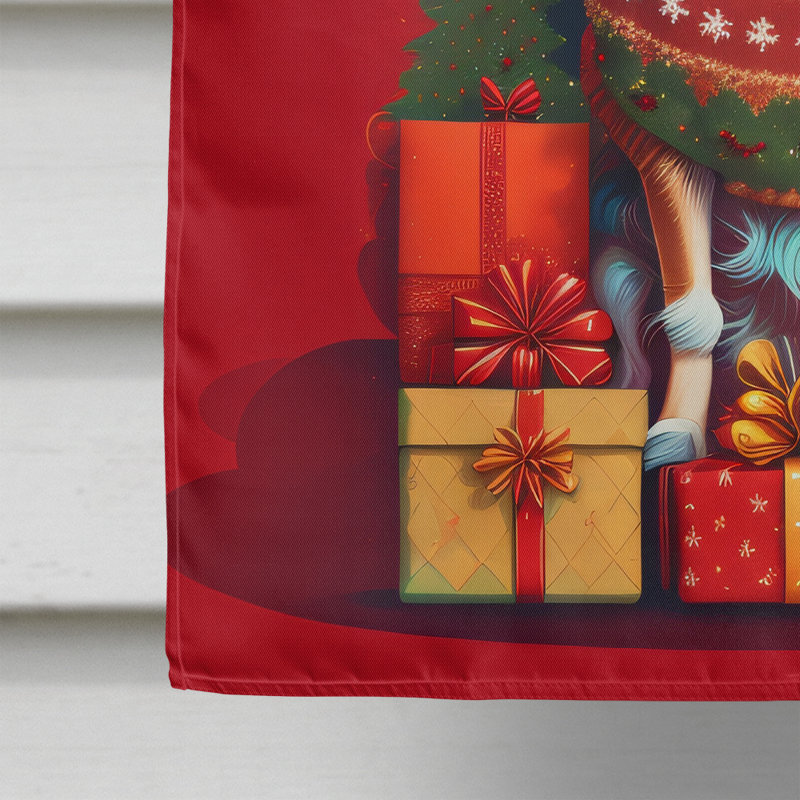 Drapeau de maison de Noël en polyester double face H 40 po x l 28 po