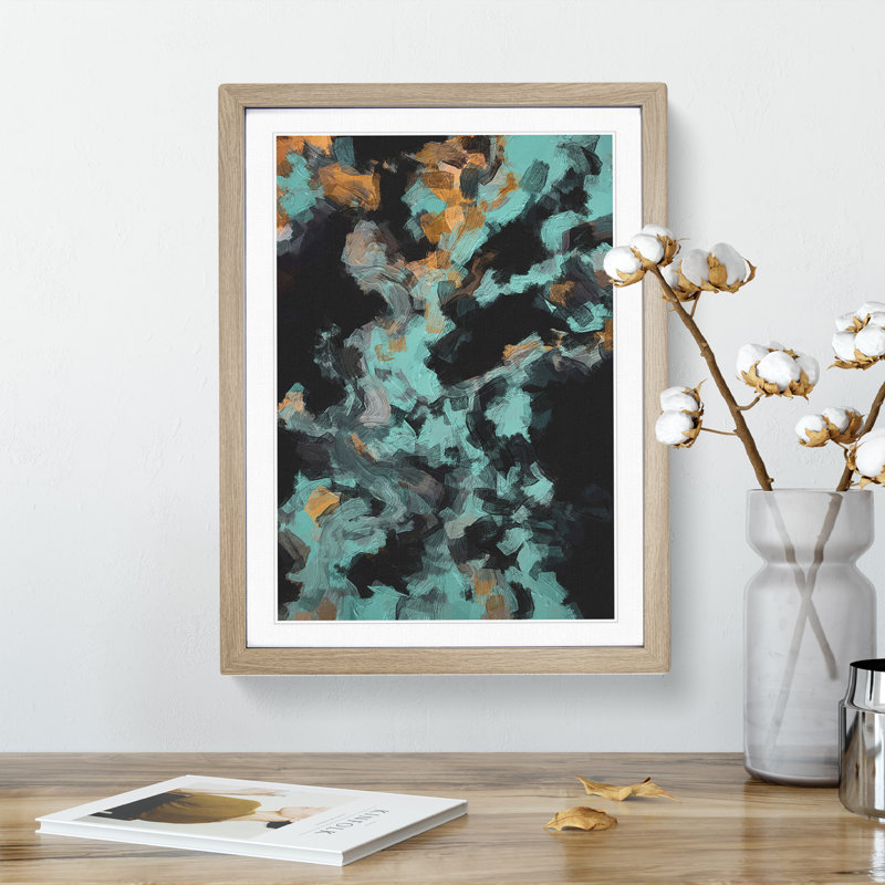 Beauty Abstract - Wall Art, 36cm H x 27cm W x 2cm D, Oak Framed, White