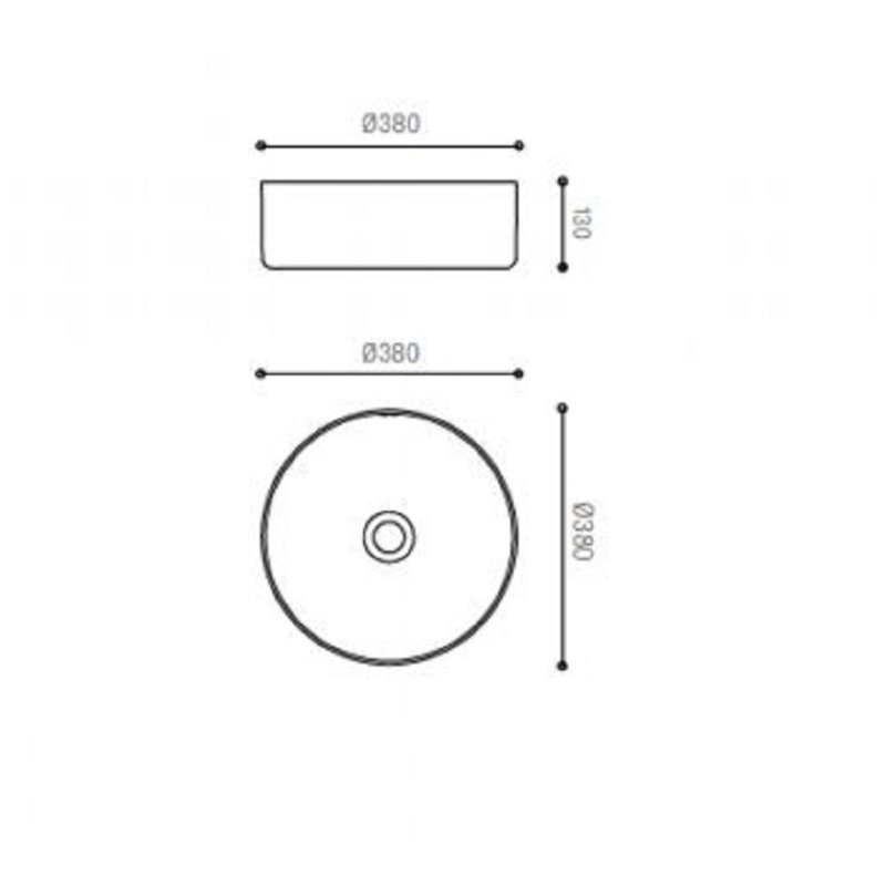 Secret Bath Dinan 14.5'' Porcelain Circular Bathroom Sink, Gold