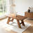 71×31.5 Inch  Wood Grain Mdf Rectangular Dining Table, Double-panel Outward Sloping Legs Modern Kitchen Table Seats 6-8 Persons For Home Dining Living Room-889645426