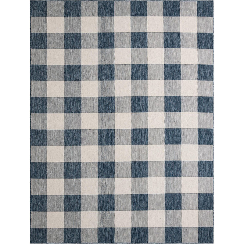 Tapis intérieur / extérieur bleu Borland, Rectangle 9 pi x 12 pi