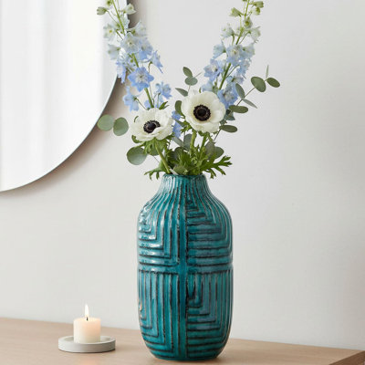 Vase en céramique émaillée faite à la main Greenish