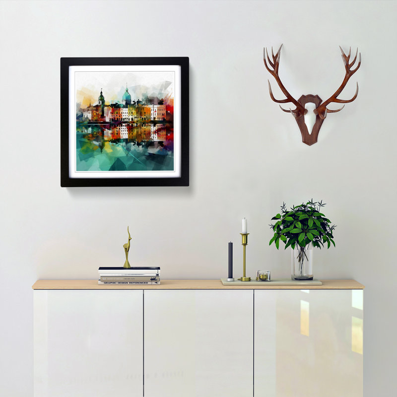 Single Picture Frame Print on Wood, Black
