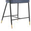 Ensemble de 2 tabourets de bar bleu marine rembourrés de 66 cm de haut avec piètement noir - Design moderne, confort et fonctionnalité. Garniture dorée et structure en fer. Style contemporain. Montage rapide.