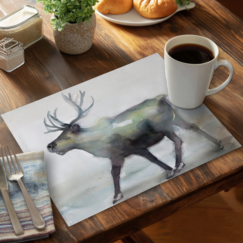 Rustic Blue Caribou Placemat - Polyester Home Decor