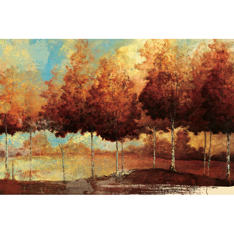 Painty Treeline 2 - Wrapped Canvas Painting, 51cm H x 76cm W x 3.8cm D