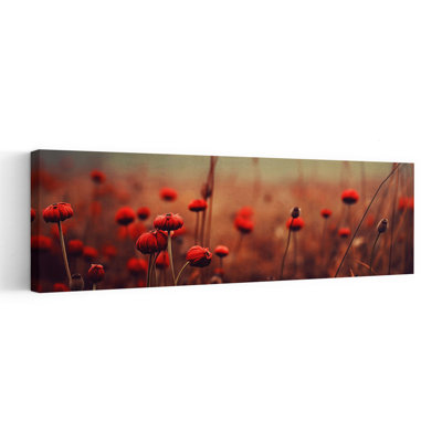 Art mural avec fleur de coquelicot abstrait rétro sans titre
