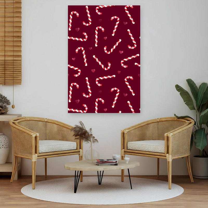 «Christmas Candy Hearts Classic Winter», reproduction d'art murale, H 60 po x l 40 po