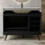 Meuble-lavabo autoportant avec comptoir en faux marbre, lavabo en céramique, 5 tiroirs et pieds en acier inoxydable-133416513