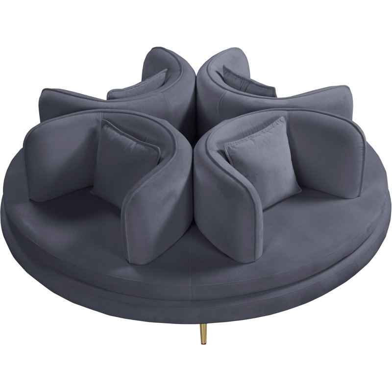 72'' Velvet Sofa, Grey Velvet