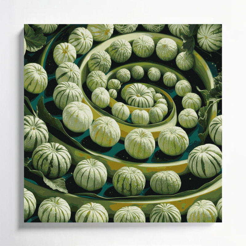 Fruit, melon coréen vert, art mural sur toile, H 12 po x l 12 po