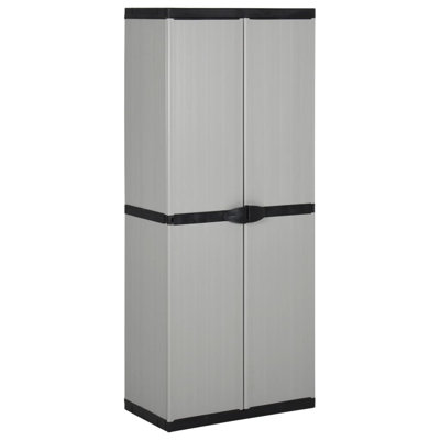 PVC/Polypropylene Cabinet Deck Box in Gray/Black by VidaXL