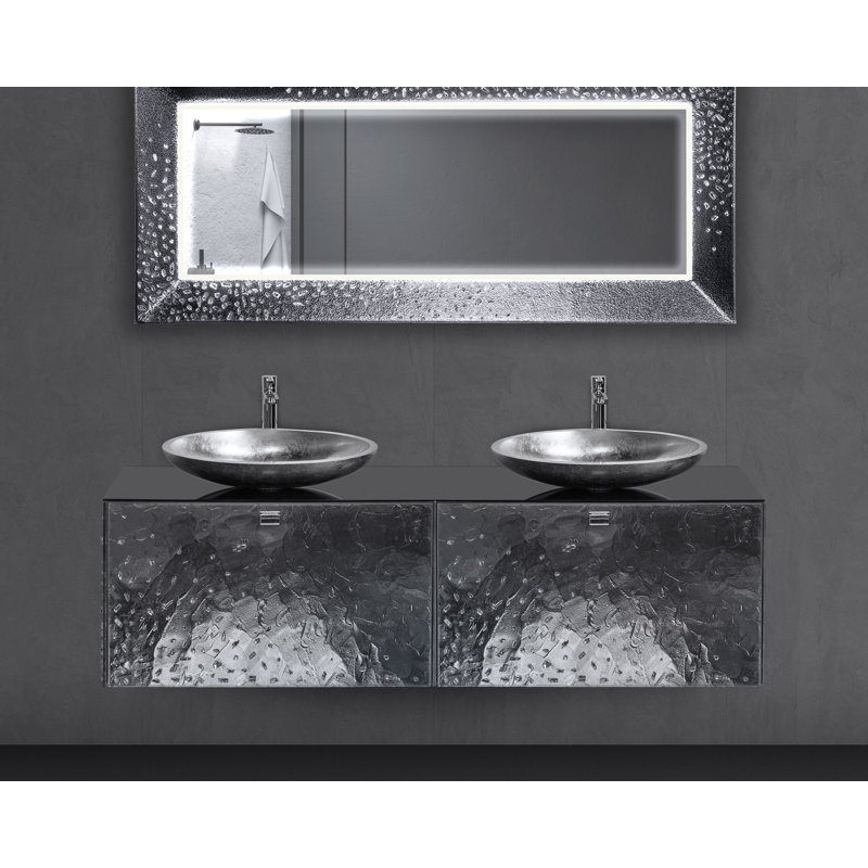Darlow 63'' Double Bathroom Vanity with Glass Top