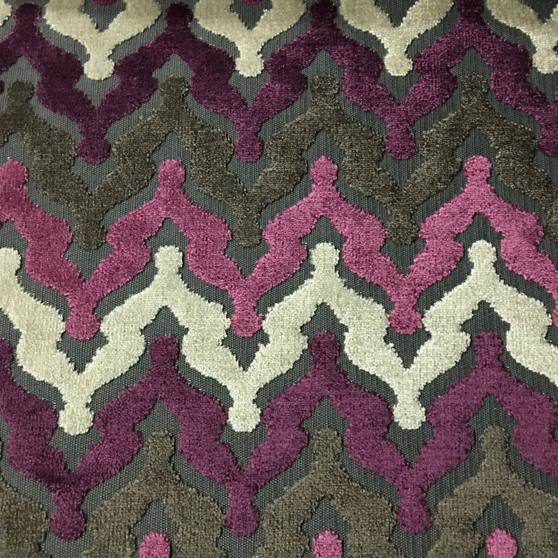 Presley-Lennon Cut Velvet Upholstery Fabric, Amethyst