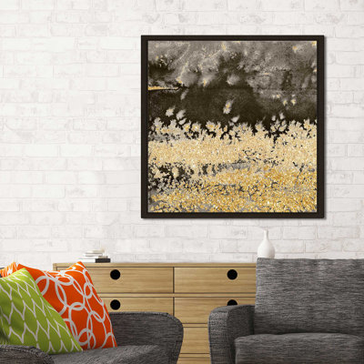«Gold Winds Square I», reproduction d'art sur toile encadrée