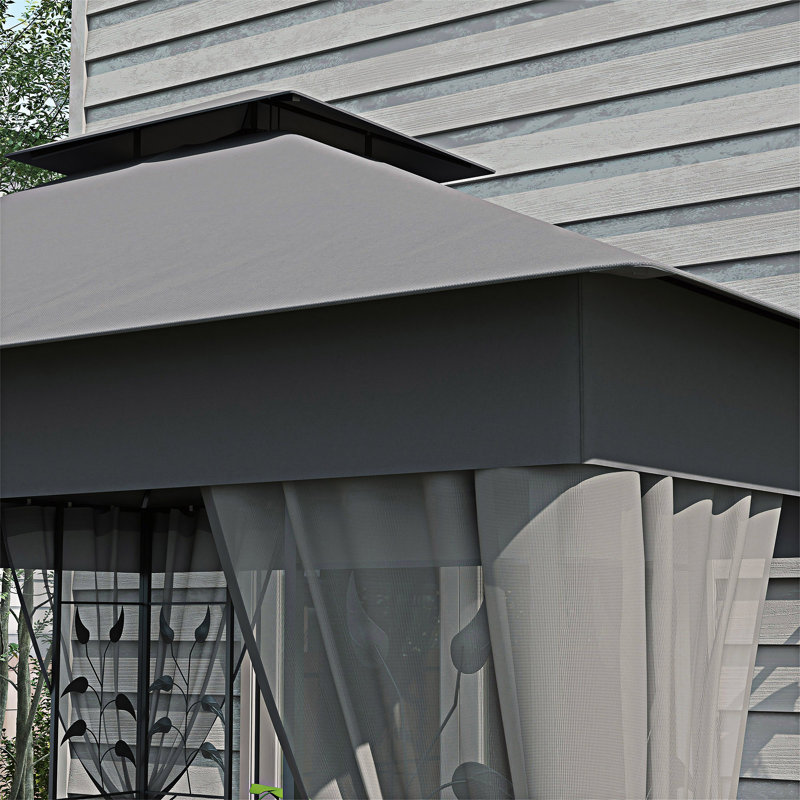 Pavillon de jardin en métal Outsunny
