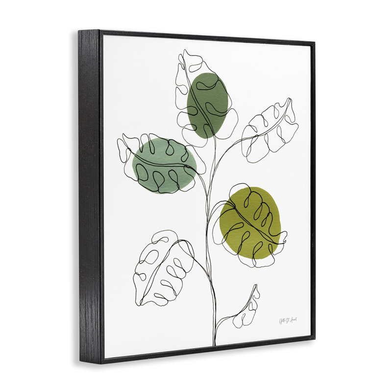 Feuilles de jardin modernes Yvette St. Amant bg-005, Giclée encadrée noir minuit, H 30 po x l 24 po