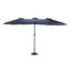 Grand parasol d'extérieur double face 14,8 pi avec manivelle (bleu marine) (sans base)-805659223