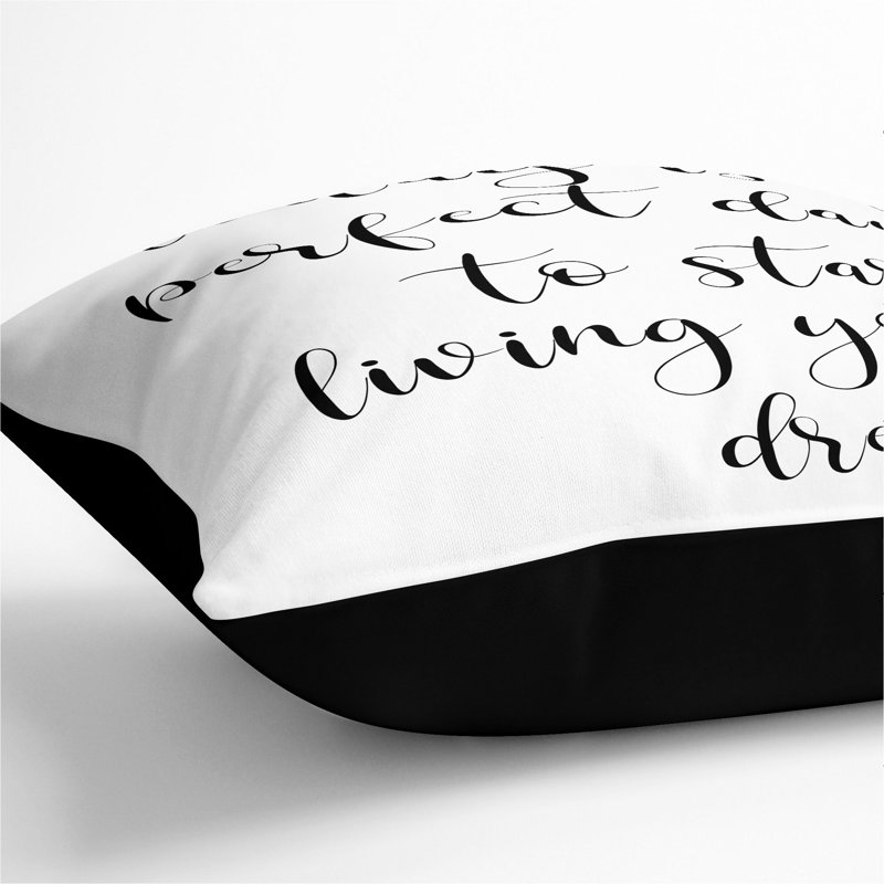 Today Is a Perfect Day Scatter Cushion, Black, 55cm H x 55cm W x 20cm D