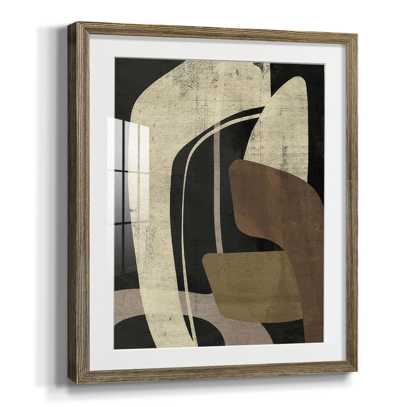Reproduction encadrée, "Fluid récepteur", Blanc, Papier avec cadre noyer