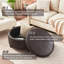 Repose-pieds rond avec rangement en similicuir Duanys-1534653988