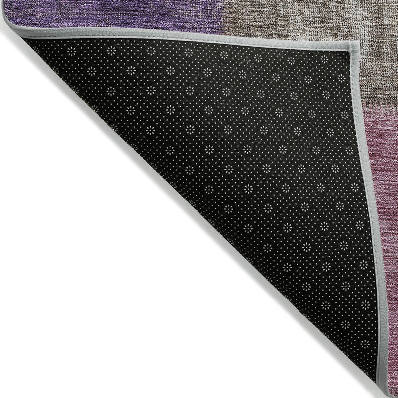 Tapis d'extérieur lavable en patchwork 8 pi x 10 pi bleu marine et doré