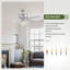 Ventilateur de plafond 52 "en cristal Glam avec lumière et télécommande, lustre en cristal réversible 6 vitesses pour chambre à coucher
