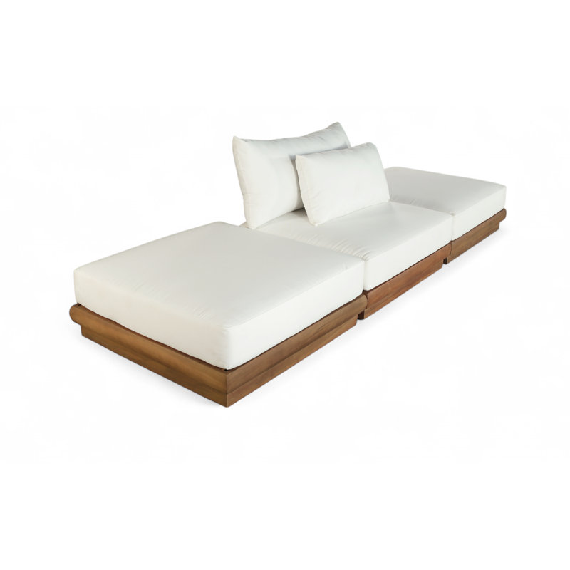 Canapé modulaire d'extérieur rembourré Ivry, Blanc