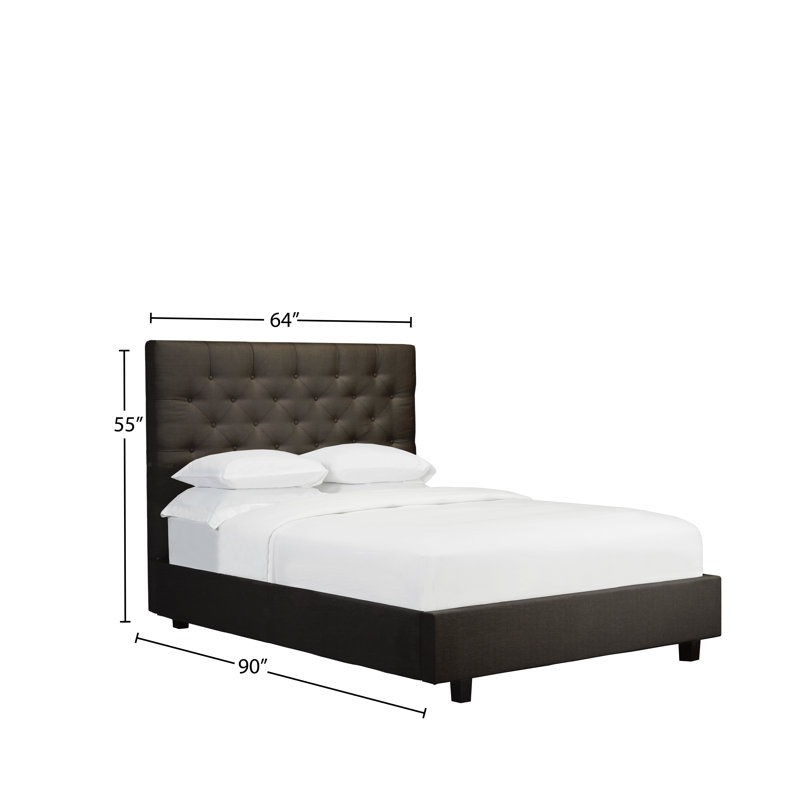 Lit plateforme avec rangement rembourré Whitecliff, Grand, Espresso