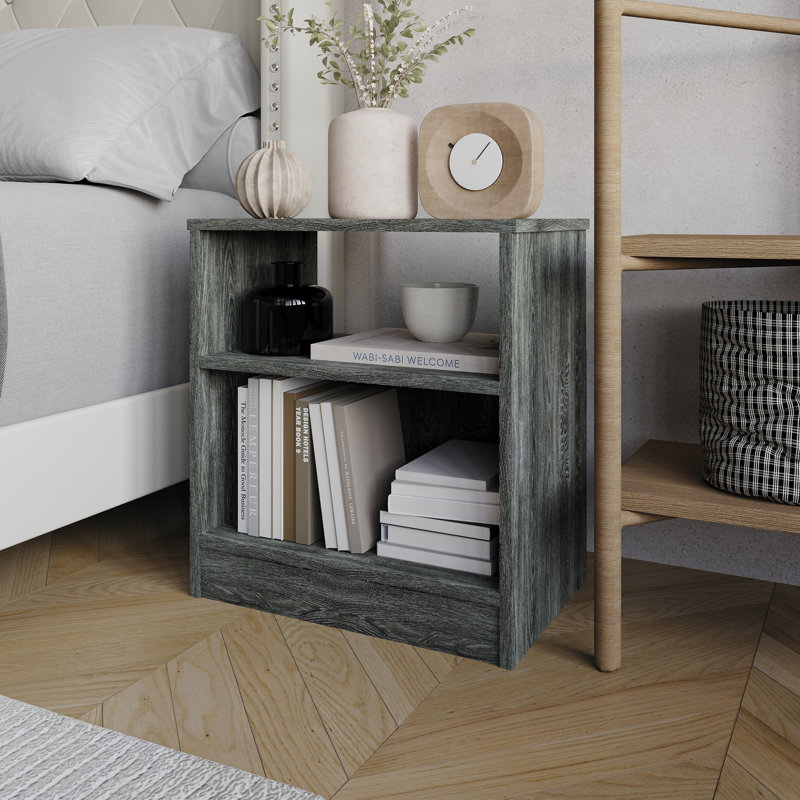Duan 11.82'' W Particle Board / Chipboard Nightstand, Dark Gray