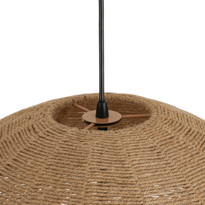 Luminaire suspendu en sphère de chanvre 1 lumière de 19,7 po Boho