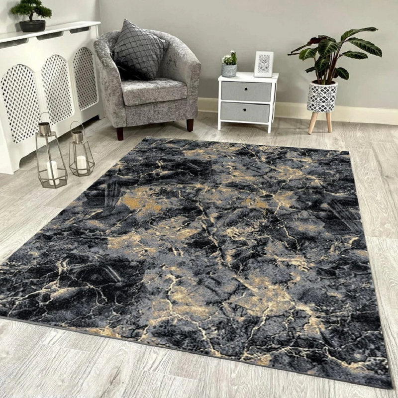 Marble Area Rug Ochre, Rectangle 160 x 230 cm