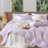 MooMee Striped Duvet Cover Set 100% Washed Cotton Linen Like Textured-115097791-118026350
