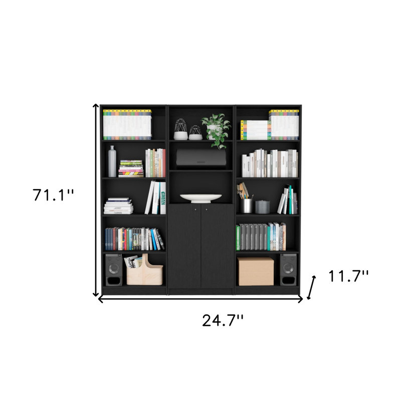 Nevijo Barister Storage Bookcase, Black
