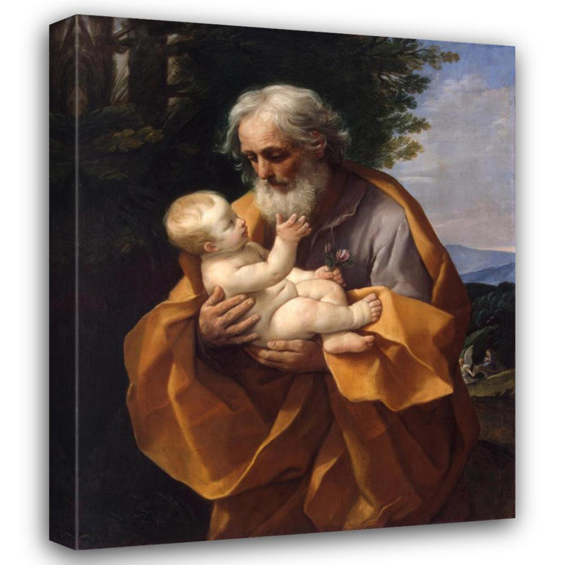 Saint Joseph avec l'enfant Jésus, H 24 po x l 20 po