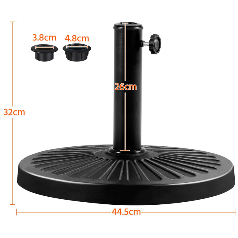10.1kg Free Standing Umbrella Base, Black