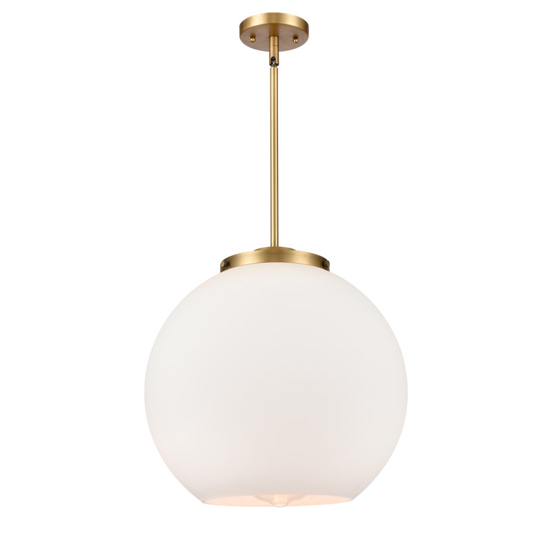 Luminaire suspendu simple à 1 lumière Ralph, Laiton brossé