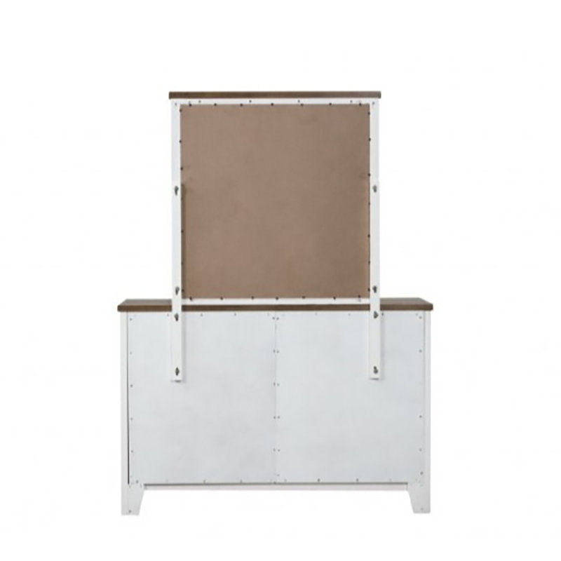 Commode 6 tiroirs avec miroir Giordani, Blanc