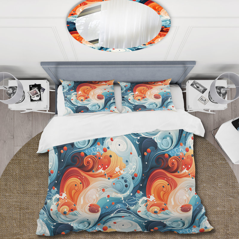Ensemble de housse de couette Magel, Housse de couette simple + 1 taie décorative stan