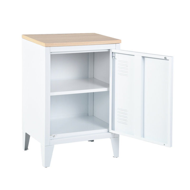 Mira 40.5cm W Bedside Table, White