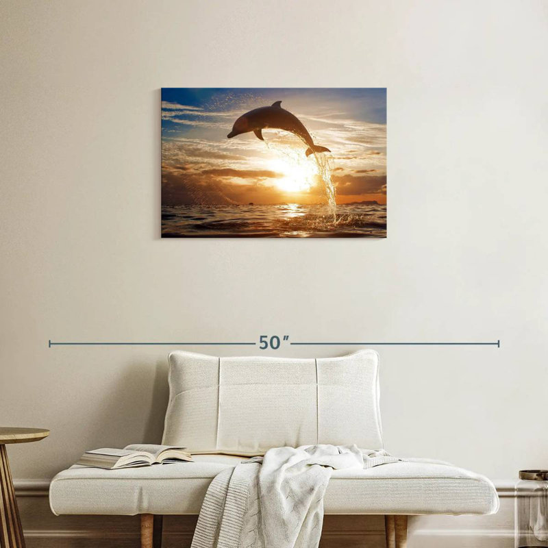 Brampt Dolphin Jump Silhouette, 20" H x 30" W