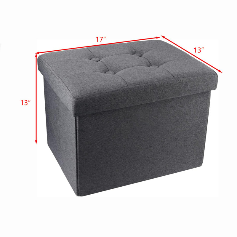 Banc avec repose-pieds pliable Latitude Run® pour repose-pieds avec rangement: repose-pieds compact avec rangement, Gris