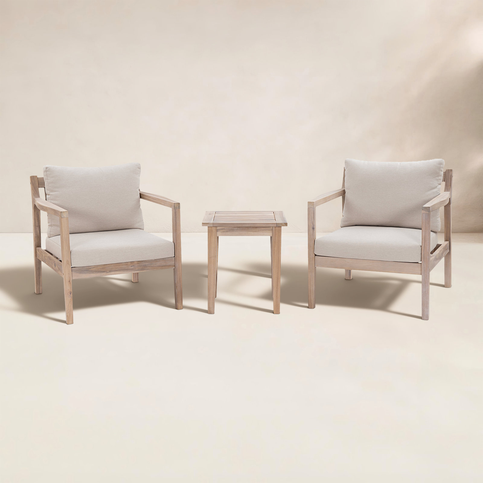 Amina 2-Person Acacia Patio Seating Group