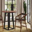 Tri-Mesa Round Walnut Wood Dining Table