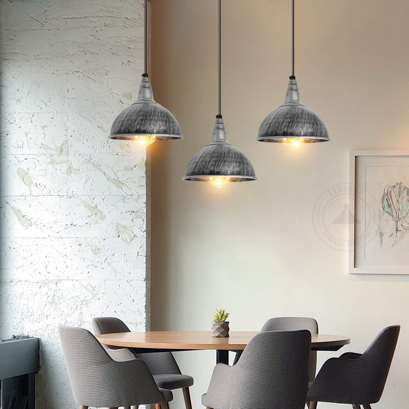 Bainter 3 - Light Brushed Silver Kitchen Island Pendant