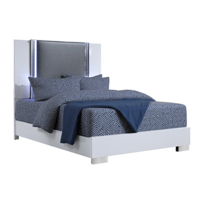 Structure de lit grand blanc et gris